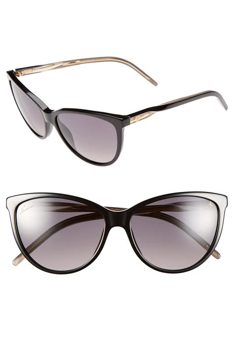 gucci 58mm reverse cat eye sunglasses|gucci cat eye sunglasses havana.